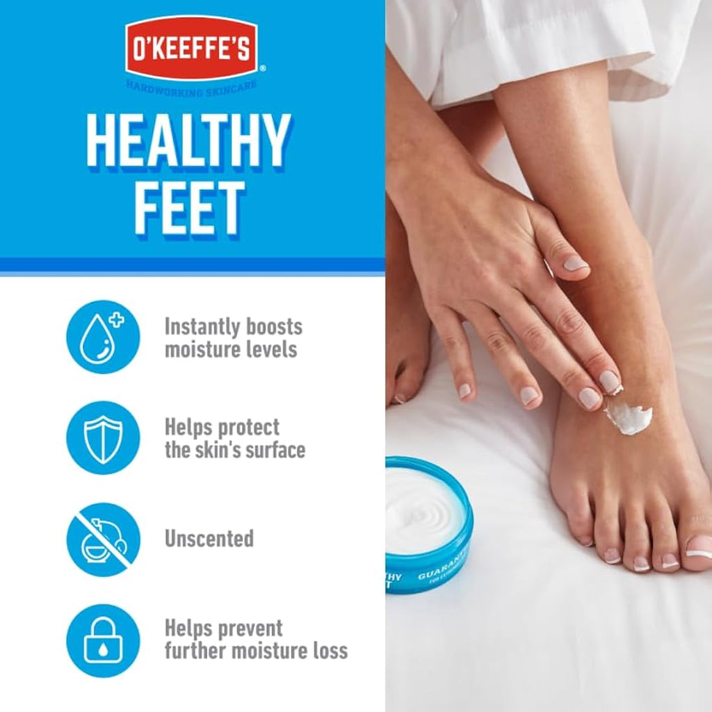O’Keeffe’s Healthy Feet Foot Cream for Cracked Heels, 91g Jar - 6 Pack