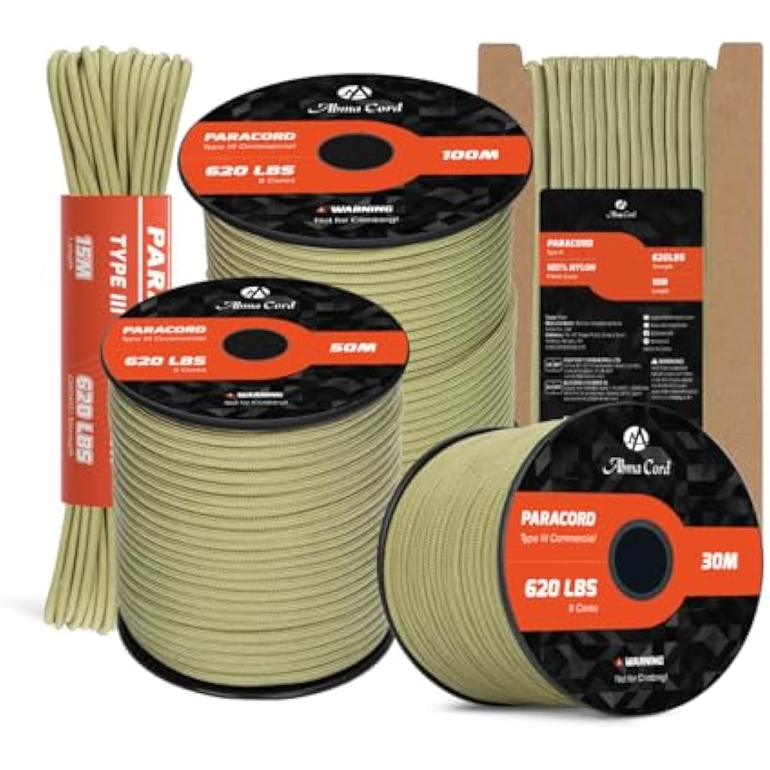 Abma Cord 4mm Type III Nylon Paracord – 9 Strands, 100m Rope