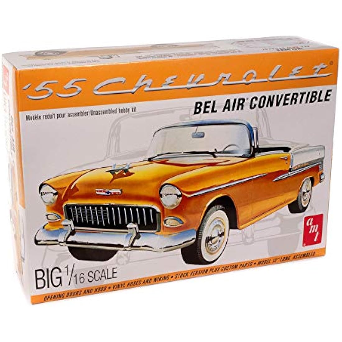 AMT 1955 Chevy Bel Air Convertible 1/16 Scale Model Car Kit