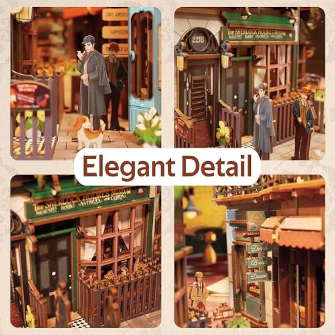 Tonecheer Sherlock Holmes DIY Book Nook Kit – 3D Wooden Miniature House