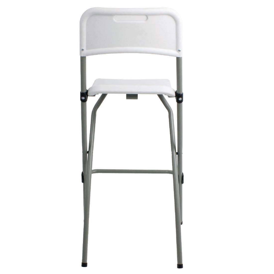Bolero Folding High Stools Steel Frame Plastic Seat, Pack of 2, White - image 2