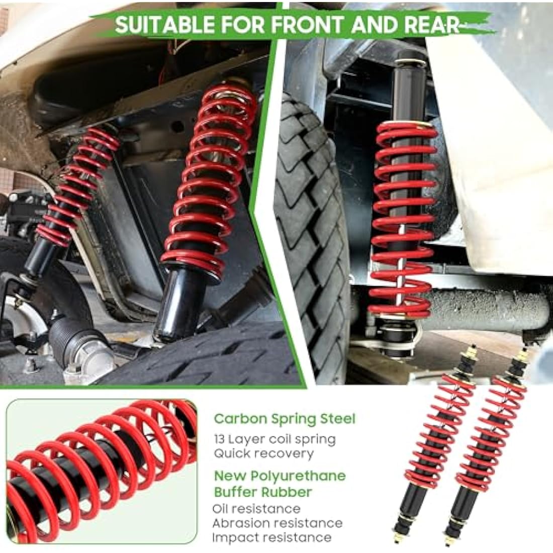 10L0L Heavy Duty Golf Cart Shock Absorber Set for EZGO TXT Medalist (2 Pack)