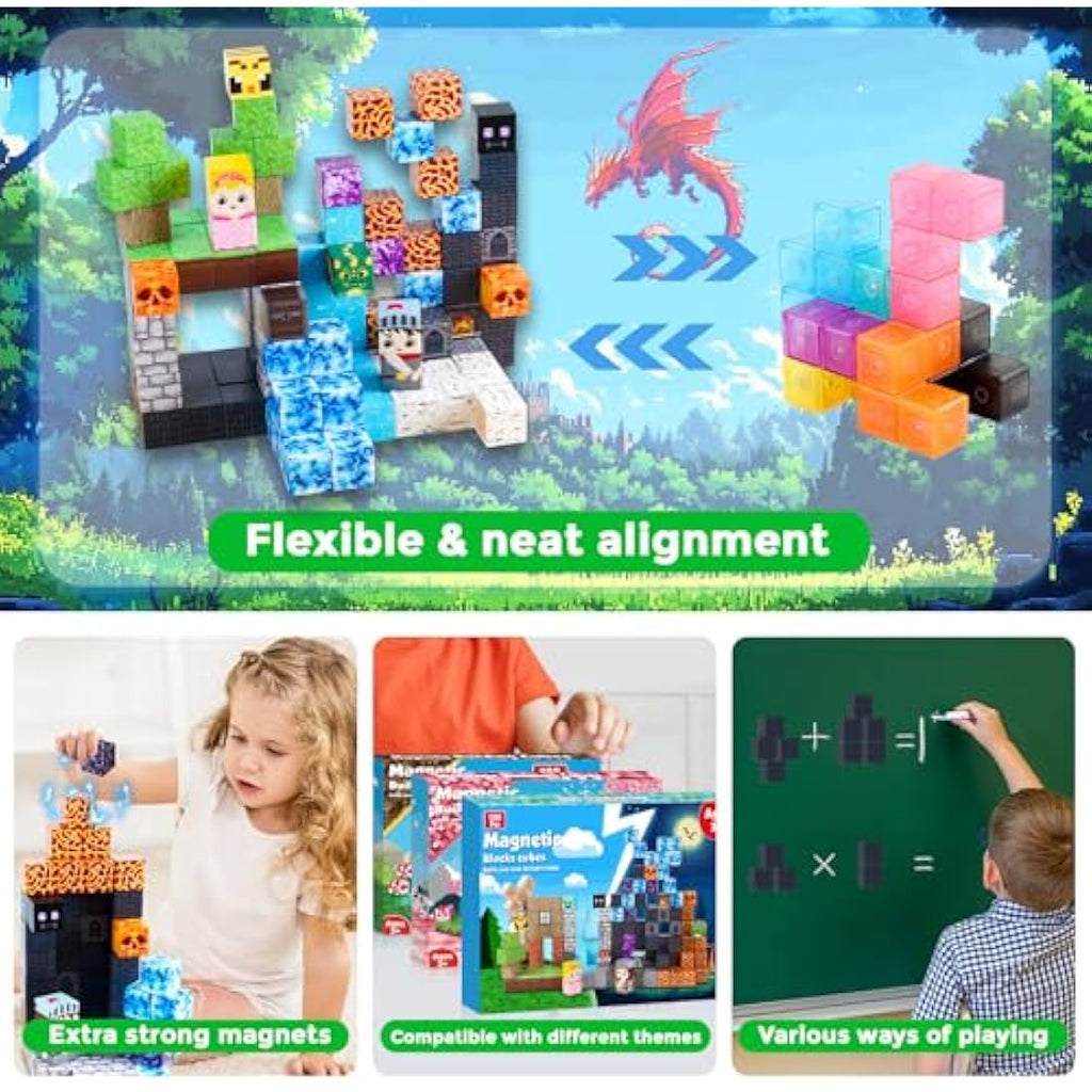 GraceDuck 150 PCS Magnetic Blocks – Dark Forest Castle STEM Building Toys