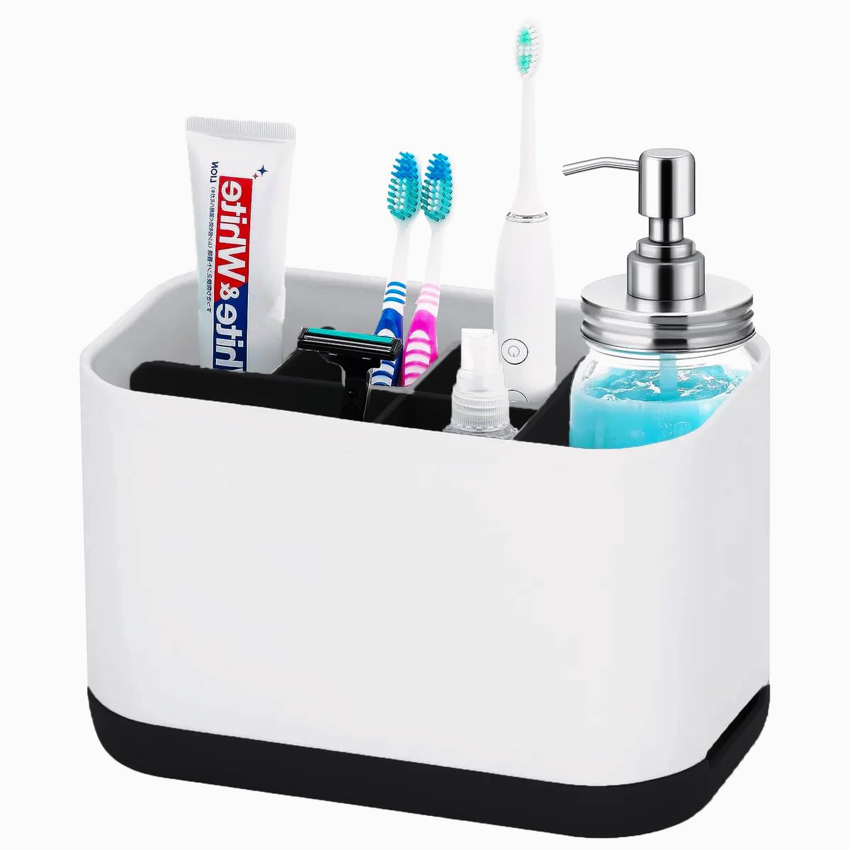 XFLYP Toothbrush Holder | Detachable Bathroom Organizer - Black