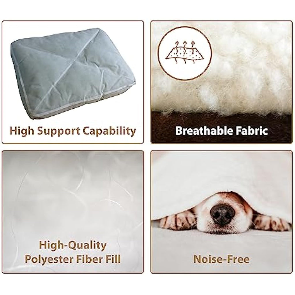 Jolof Store Large Dog Bed – Washable Faux Suede Crate Mattress