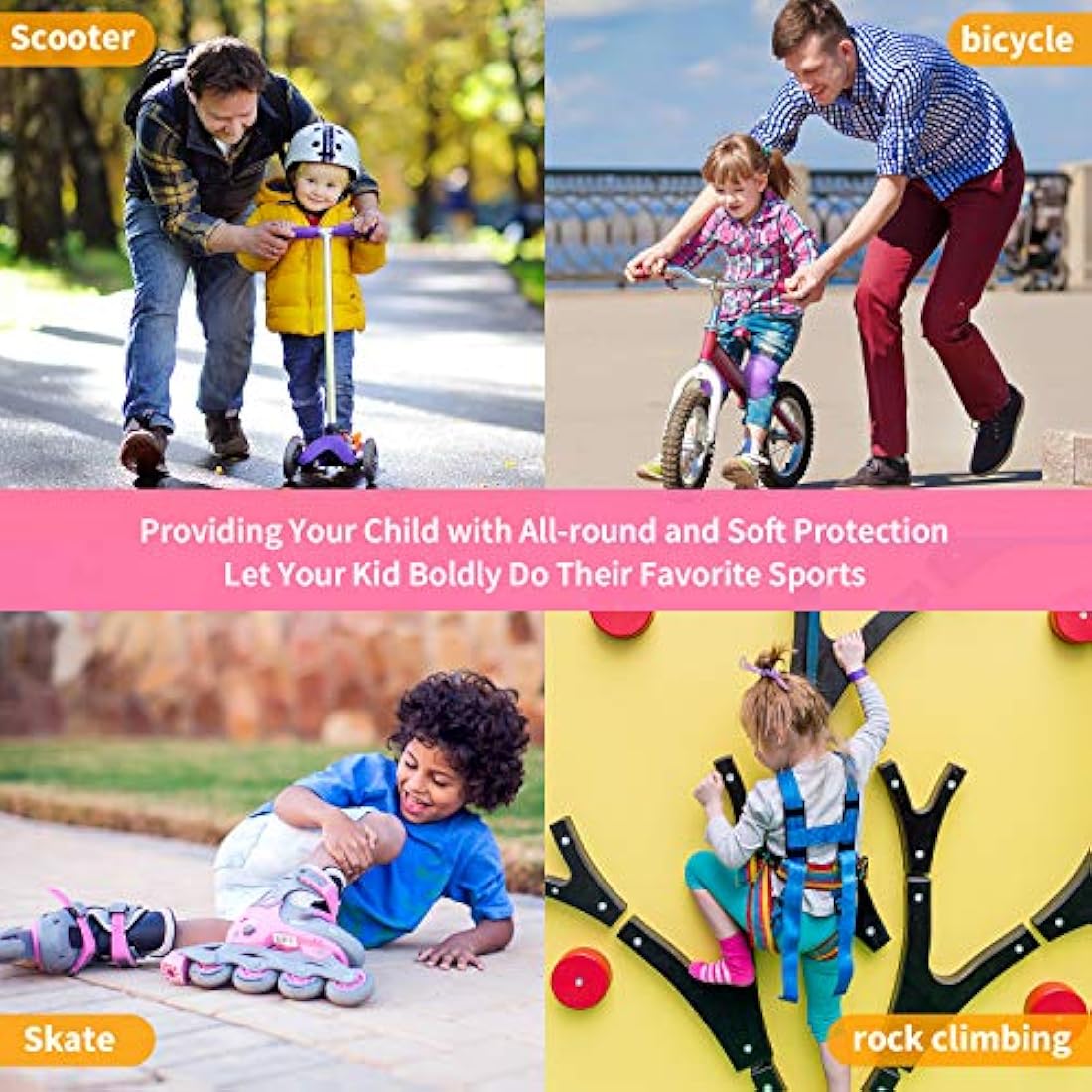 RUNDONG Kids Protective Gear Set – 3-in-1 Knee, Elbow & Wrist Pads