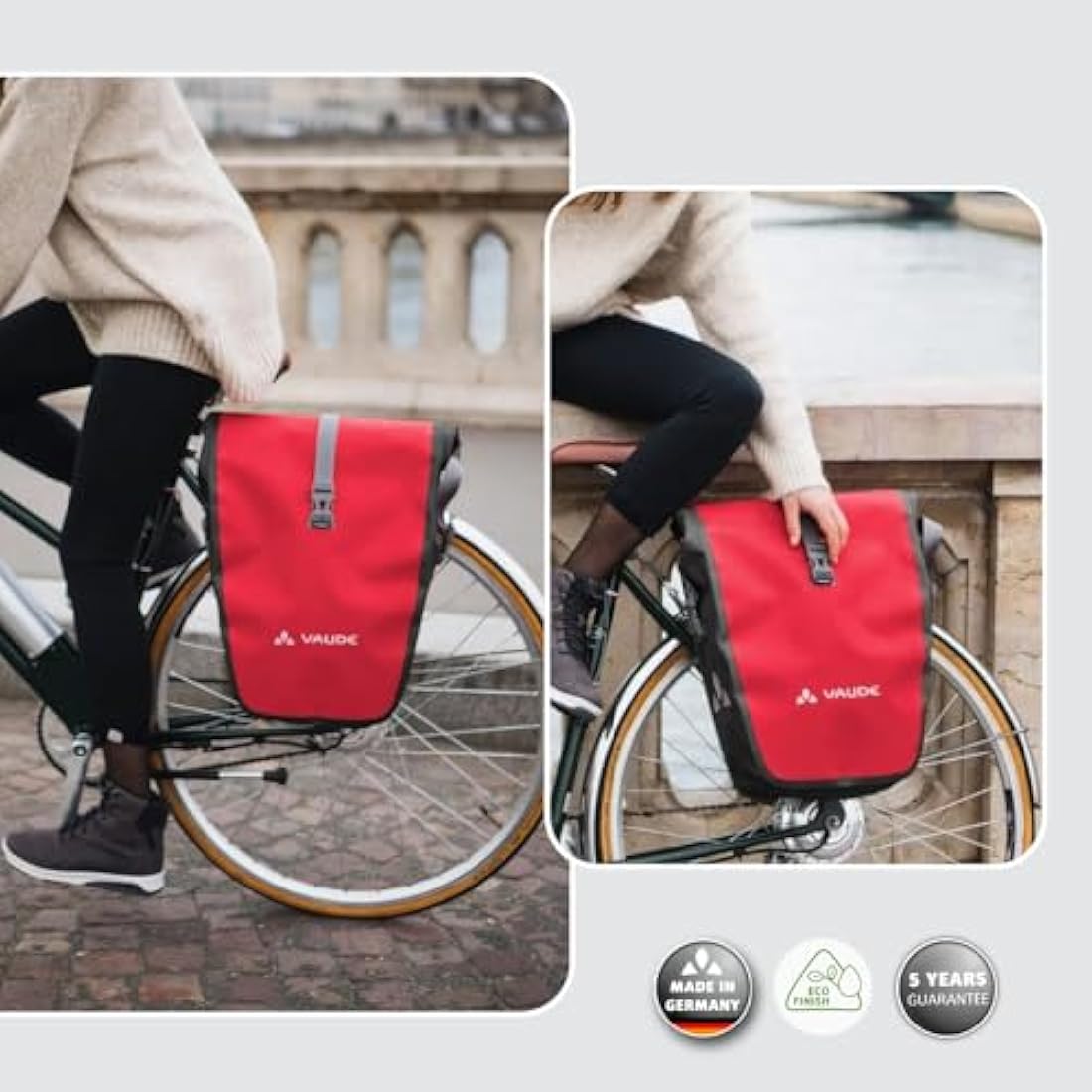 Vaude Aqua Back Single Rear Bicycle Bag | Waterproof 24L Pannier - Blue