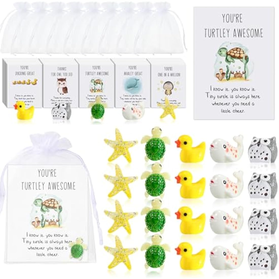 Jolof Store 50 Set Employee Appreciation Gifts – Bulk Animal Pun Cards