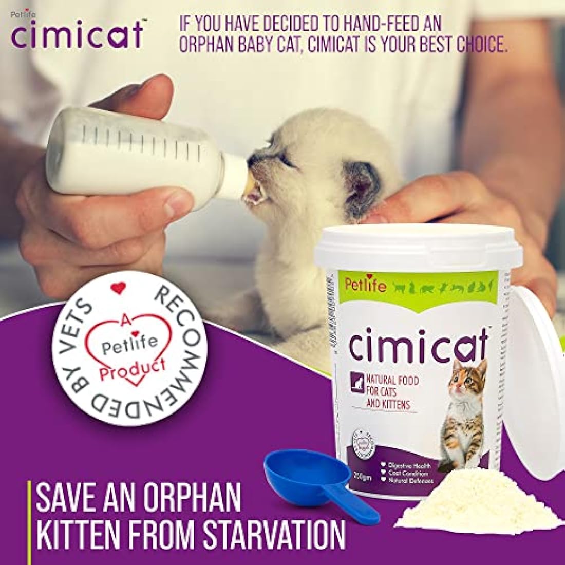 Petlife Cimicat Milk Substitute for Kittens and Cats with Taurine - 250g