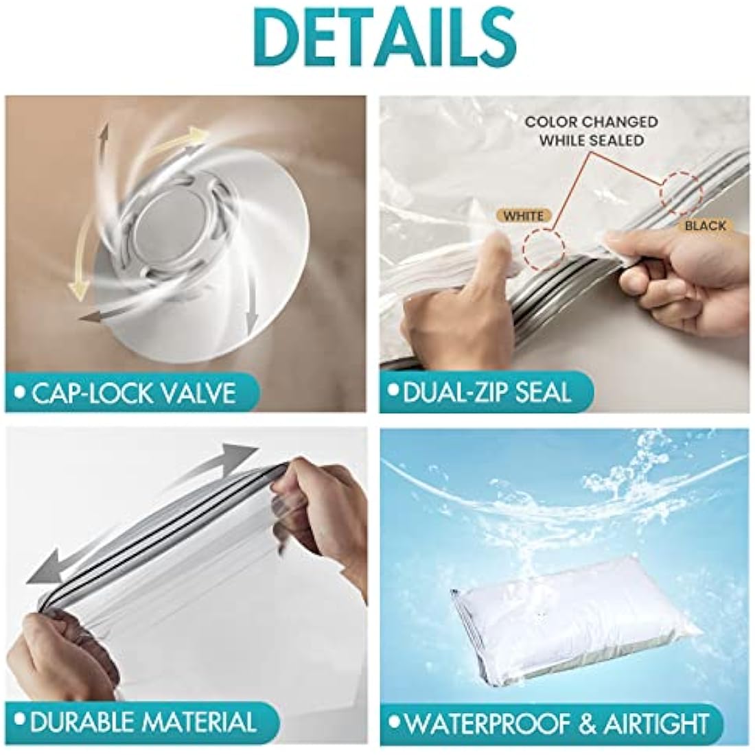 TAILI Vacuum Storage Bags 20 Pack | Reusable Space Saver for Home & Travel
