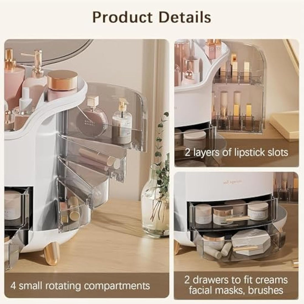 Jolof Store Makeup Organizer – Large Acrylic Skincare Storage Case with Drawers