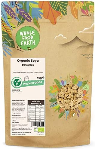 Wholefood Earth Organic Soya Chunks – 2kg Vegan Textured Soy Protein