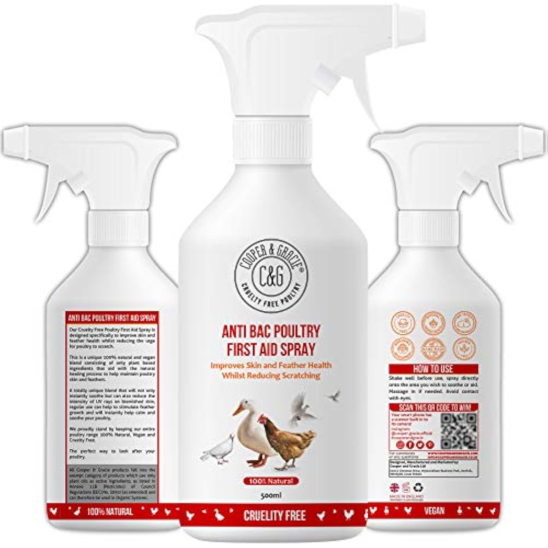 Cooper And Gracie Poultry First Aid Antiseptic Wound Spray - 500ml