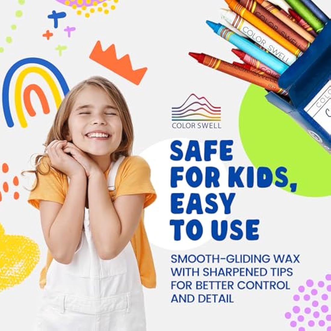 Color Swell Bulk Crayons - 10 Packs of 24 Vibrant Teacher Quality