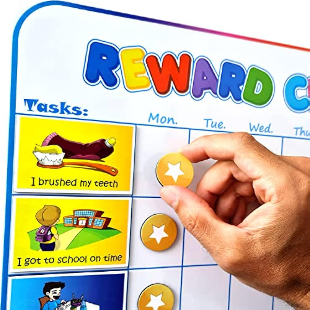 HMmagnets Magnetic Reward Chart for Kids – 127 Stickers & 50 Stars