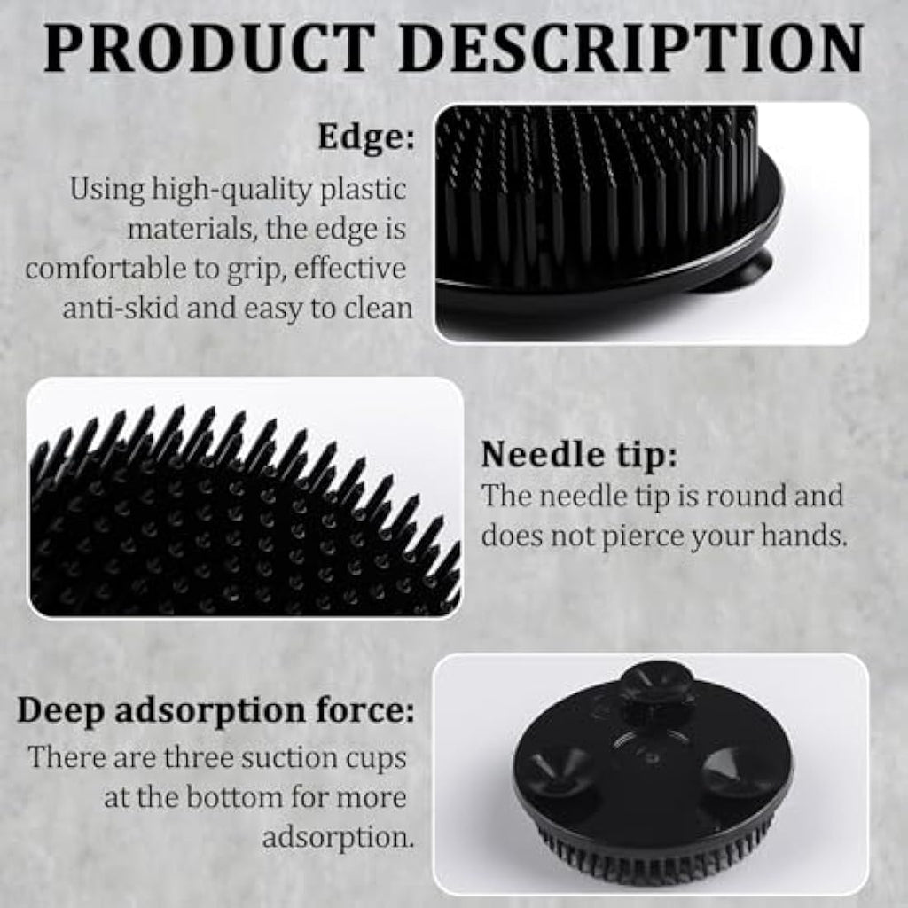WANDIC Round Black Plastic Flower Frog – 4 Pcs Ikebana Kenzan Holder