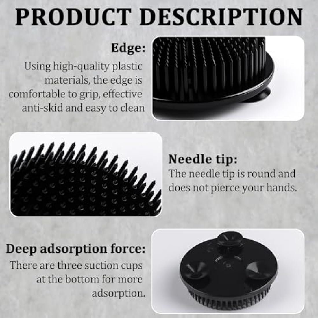 WANDIC Round Black Plastic Flower Frog – 4 Pcs Ikebana Kenzan Holder