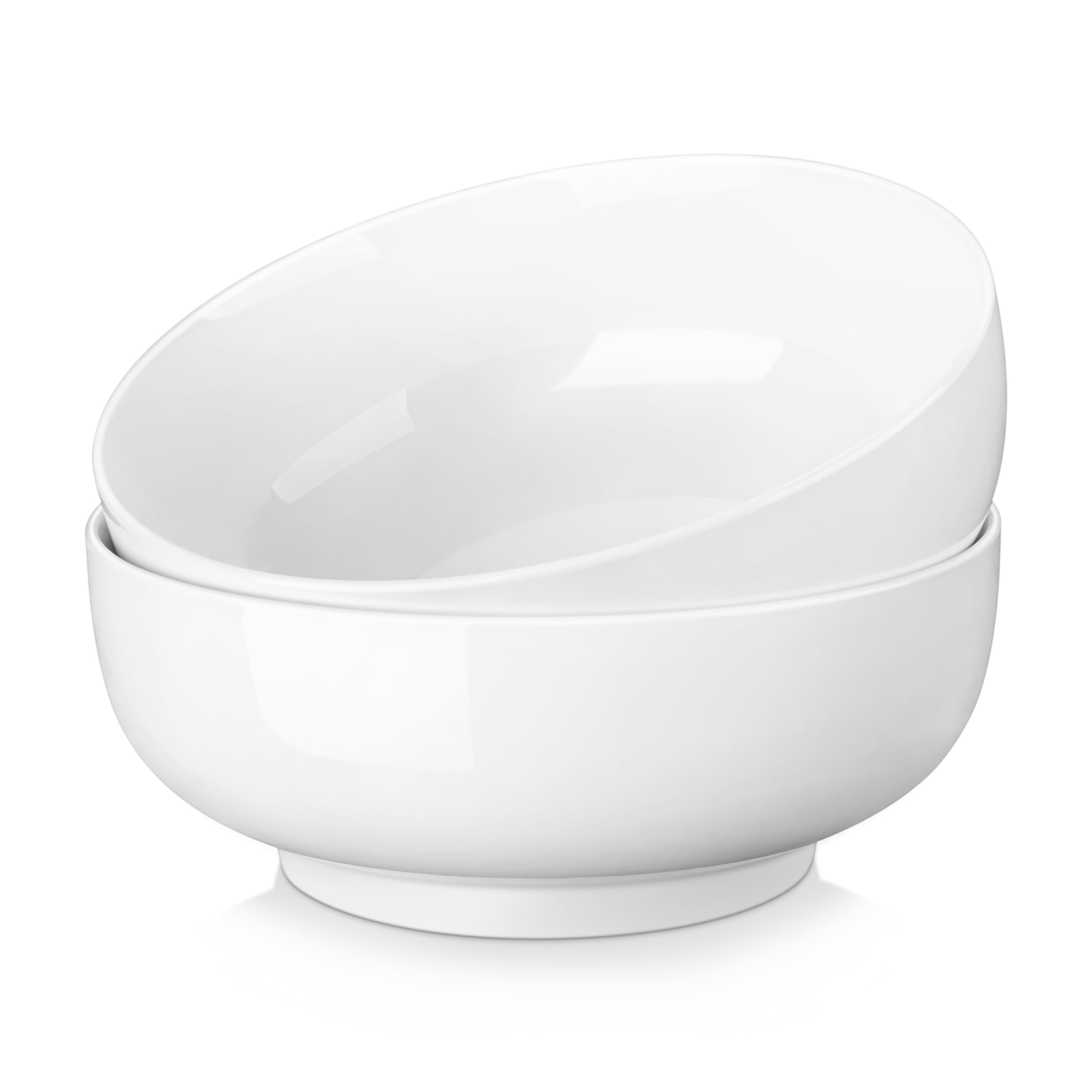 MALACASA Large Porcelain Salad Bowls - 3400ML White Serving Bowl Set of 2