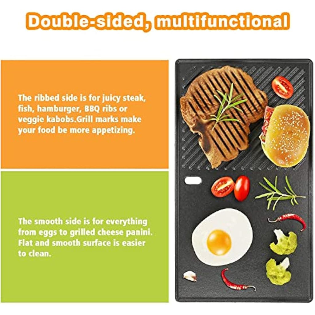 GFTIME Cast Iron Griddle Plate for Landmann Triton 2 & Miton 4 – 43.4x23.6cm