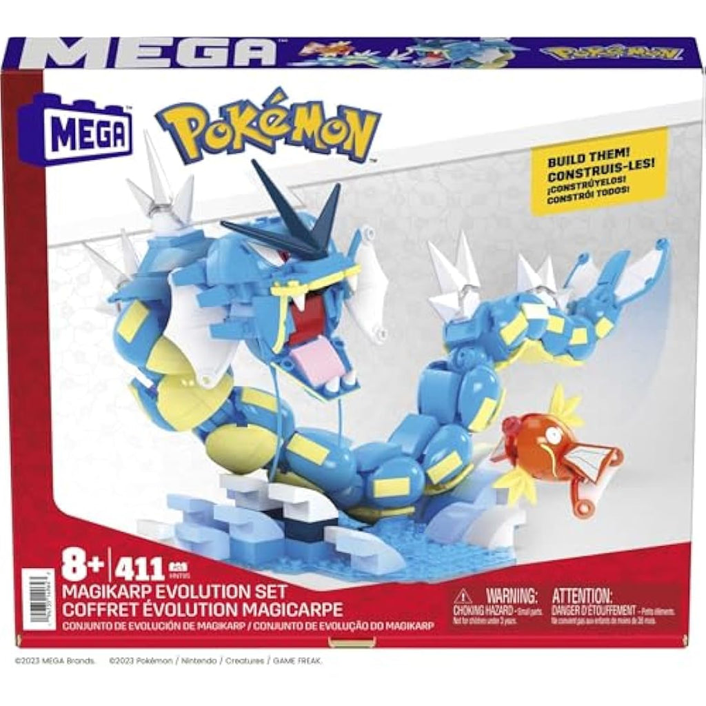 MEGA Pokémon Magikarp Evolution Set – 411 Piece Gyarados Building Toy