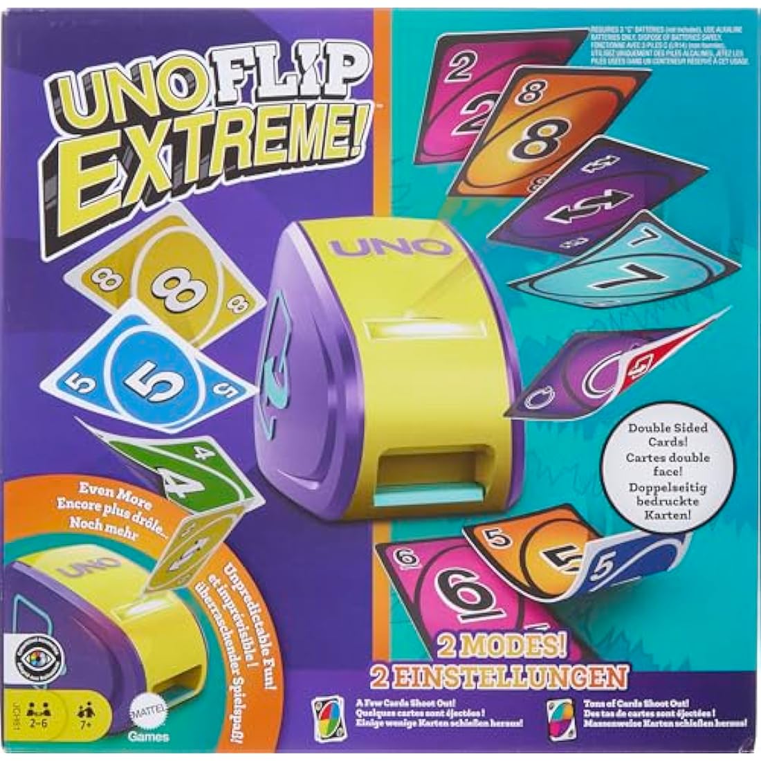 UNO Flip Extreme Card Game with Card Launcher for Kids and Families