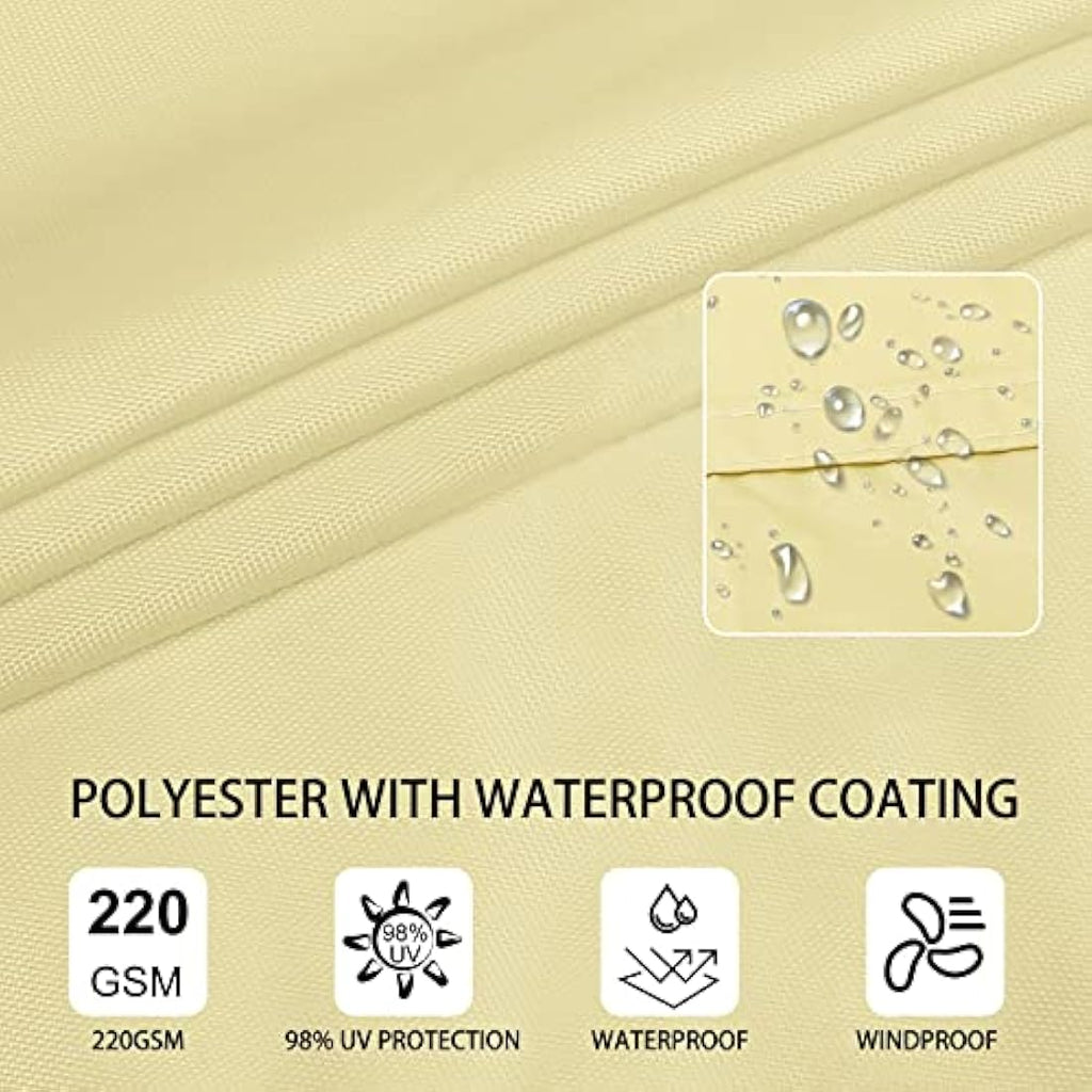 Ankuka Sun Shade Sail – 3m x 4m Waterproof Beige Rectangular Canopy