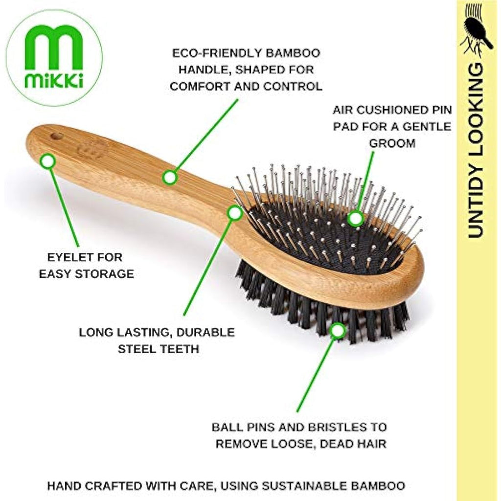 Mikki Bamboo Combi Brush | Eco-Friendly Grooming for Short & Medium Hair