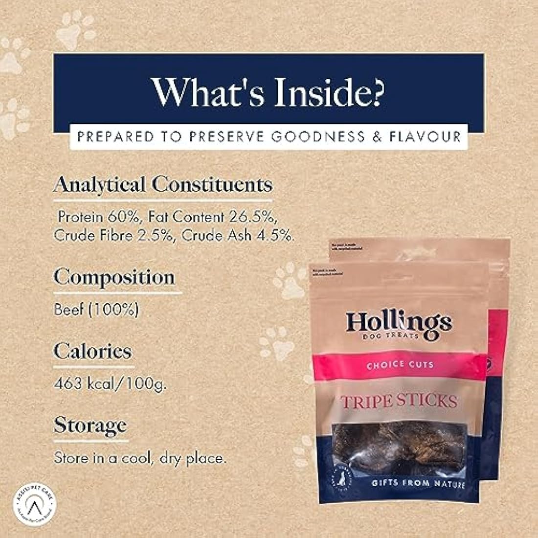 Hollings Beef Tripe Sticks Dog Treats | Natural Grain Free Chews - 2.5kg
