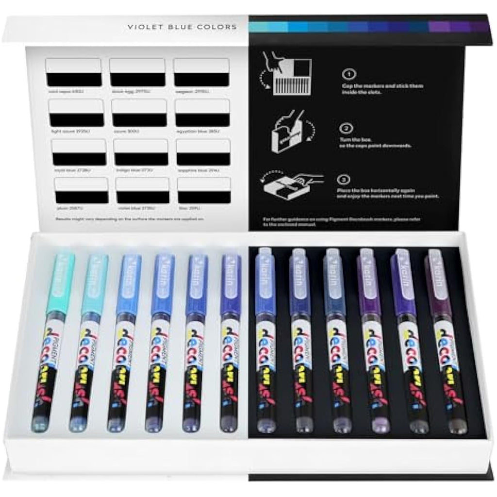 Karin Pigment DecoBrush Marker – Violet-Blue Opaque Acrylic Brush Pen