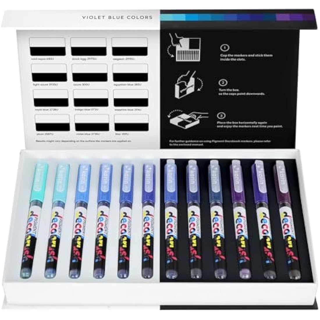 Karin Pigment DecoBrush Marker – Violet-Blue Opaque Acrylic Brush Pen