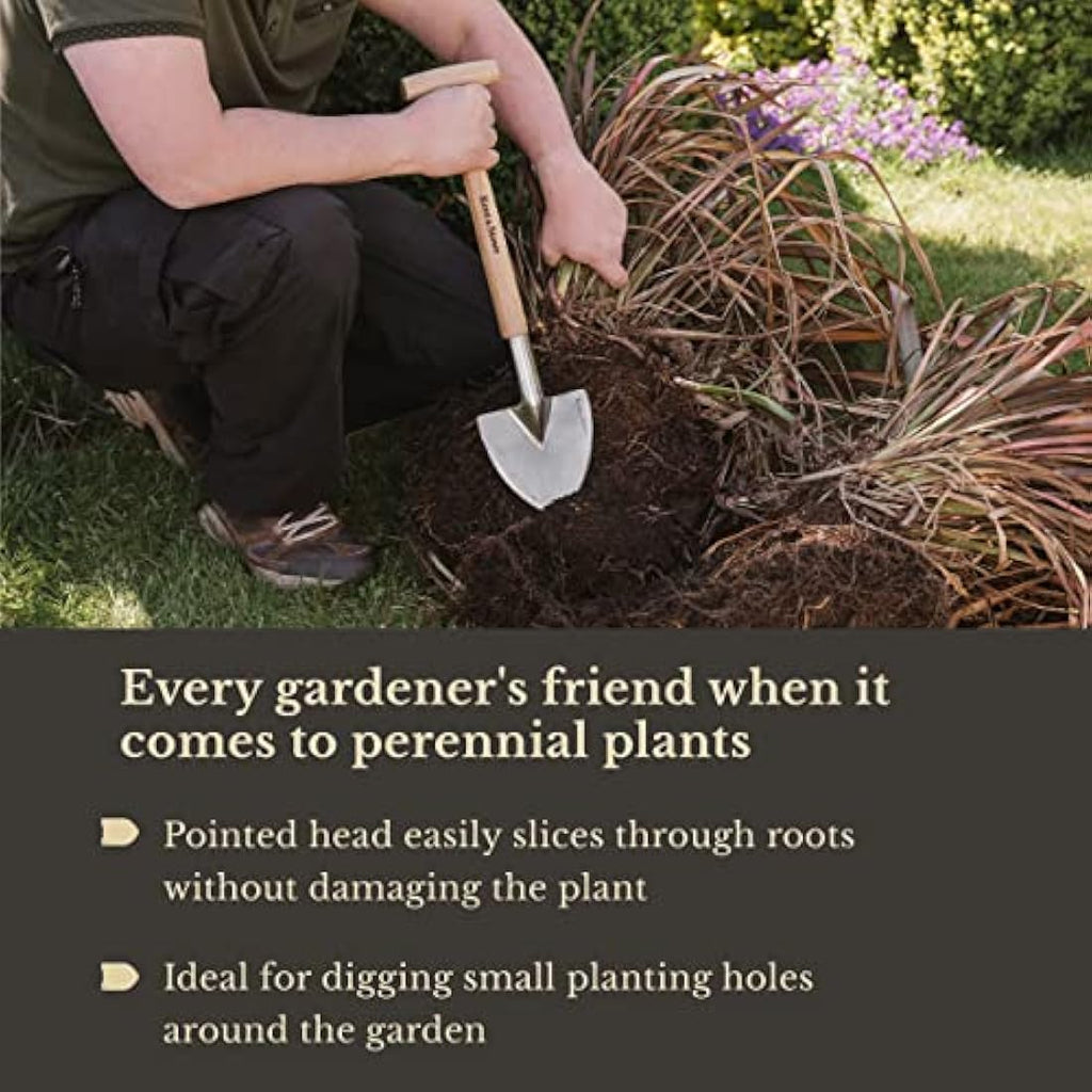 Kent & Stowe Stainless Steel Perennial Spade | Ash Wood Garden Tool