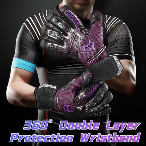 WVVOU Football Goalkeeper Gloves | 4mm Latex Palm with Fingersave