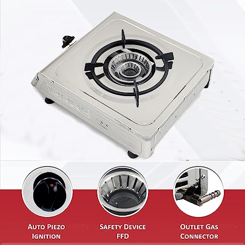 Jolof Store NJ-100SD Single Burner Portable LPG Gas Stove | Stainless Steel