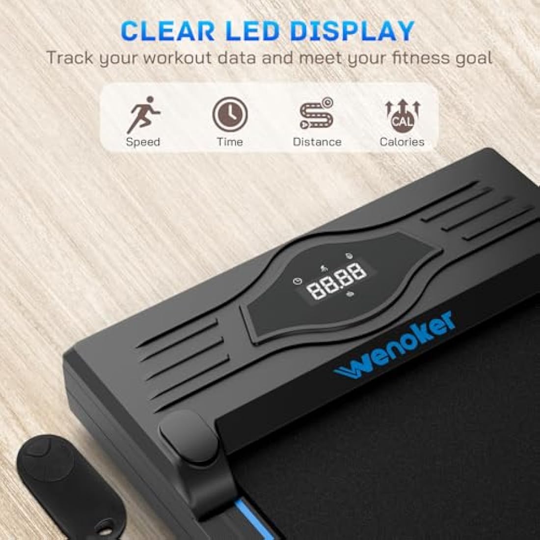 Jolof Store Under Desk Walking Pad – Compact Treadmill with LED Display