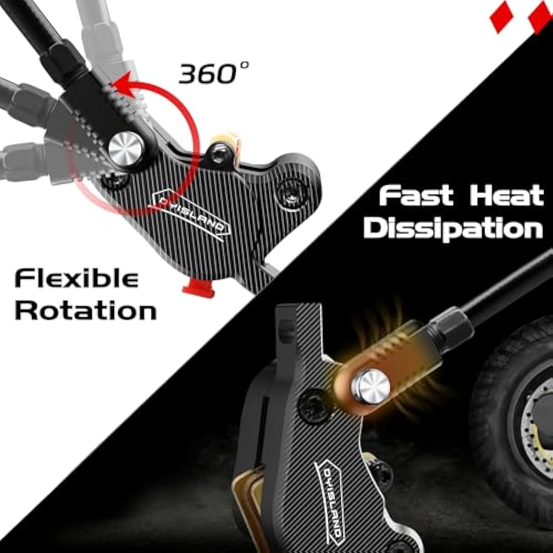DYISLAND LD-210S Hydraulic Disc Brake Kit for E-Scooter – 2-Pin Power-Off