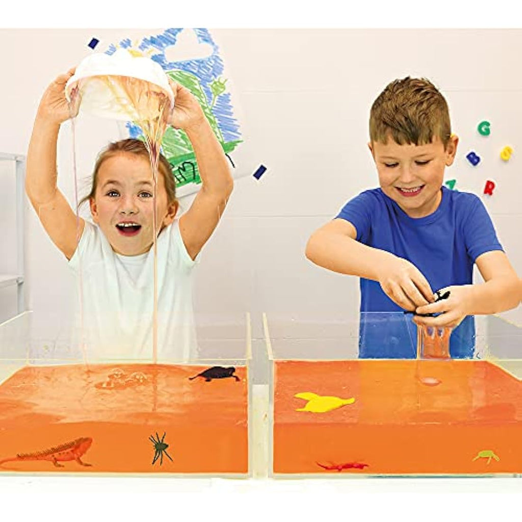 Zimpli Kids Glitter Slime Baff 4 Bath Pack – Orange & Aqua Slime Kit