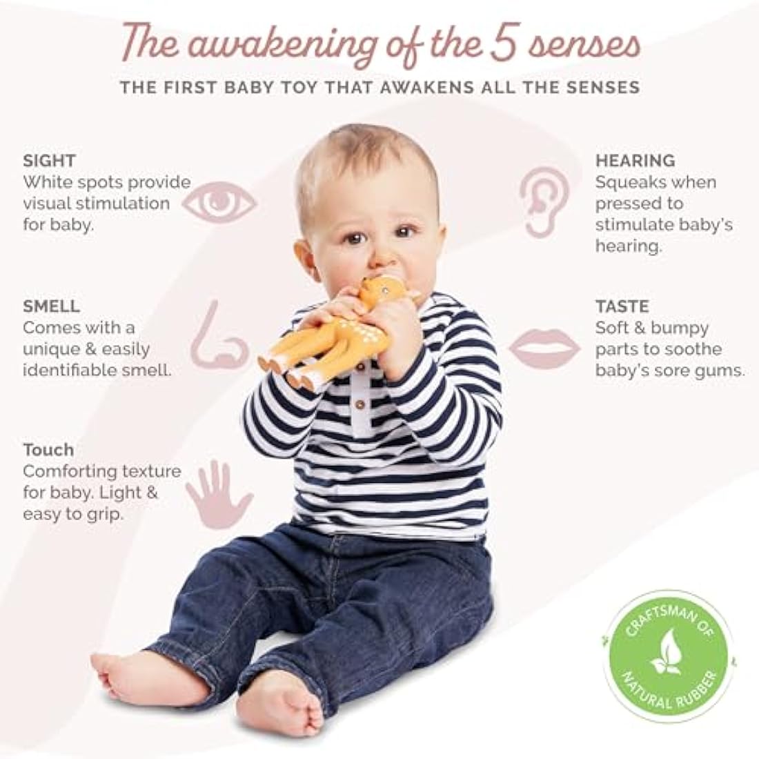 Sophie la Girafe Fanfan the Fawn – Natural Rubber Baby Teething Toy
