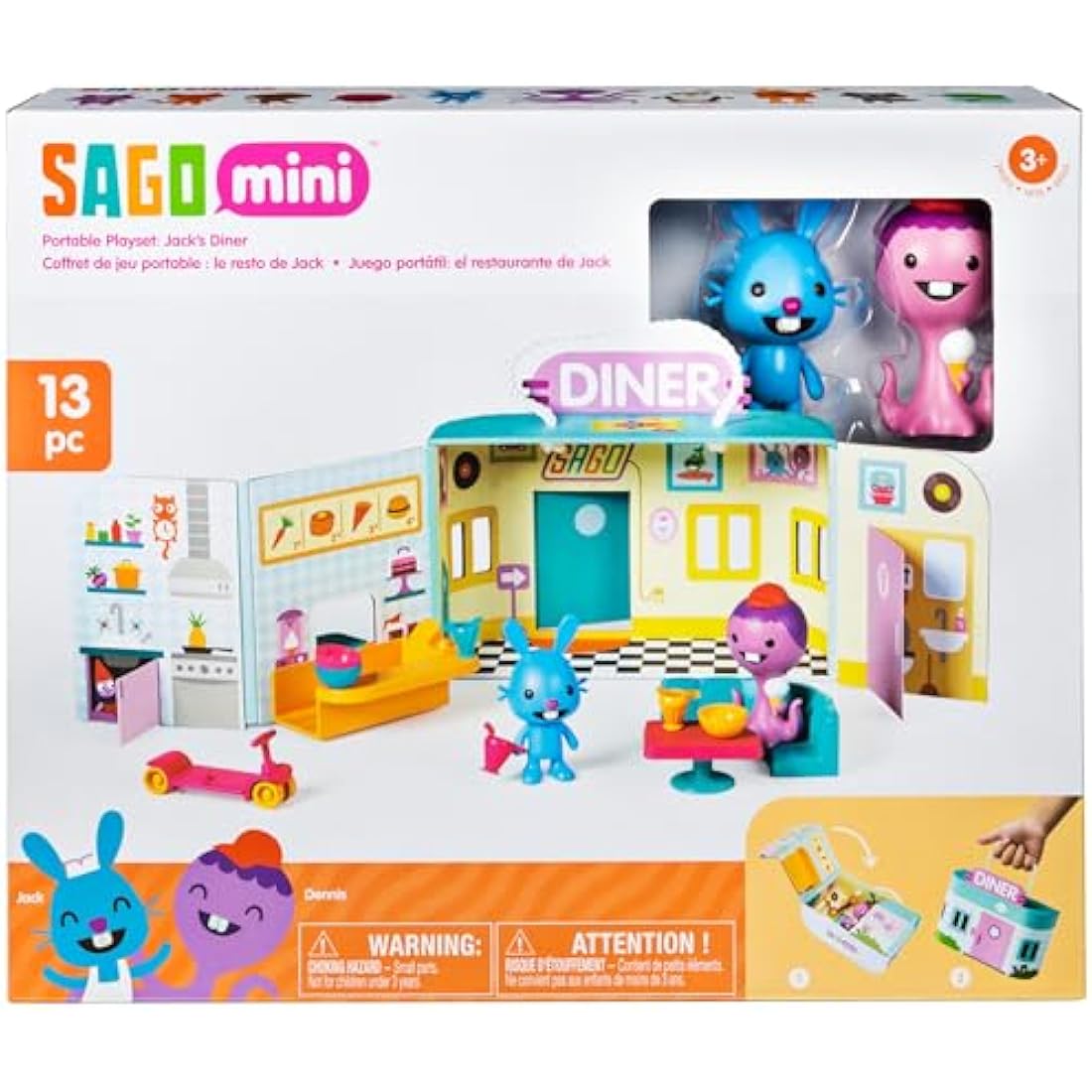 Sago Mini Jack's Diner Portable Playset – Kids Pretend Play Toy
