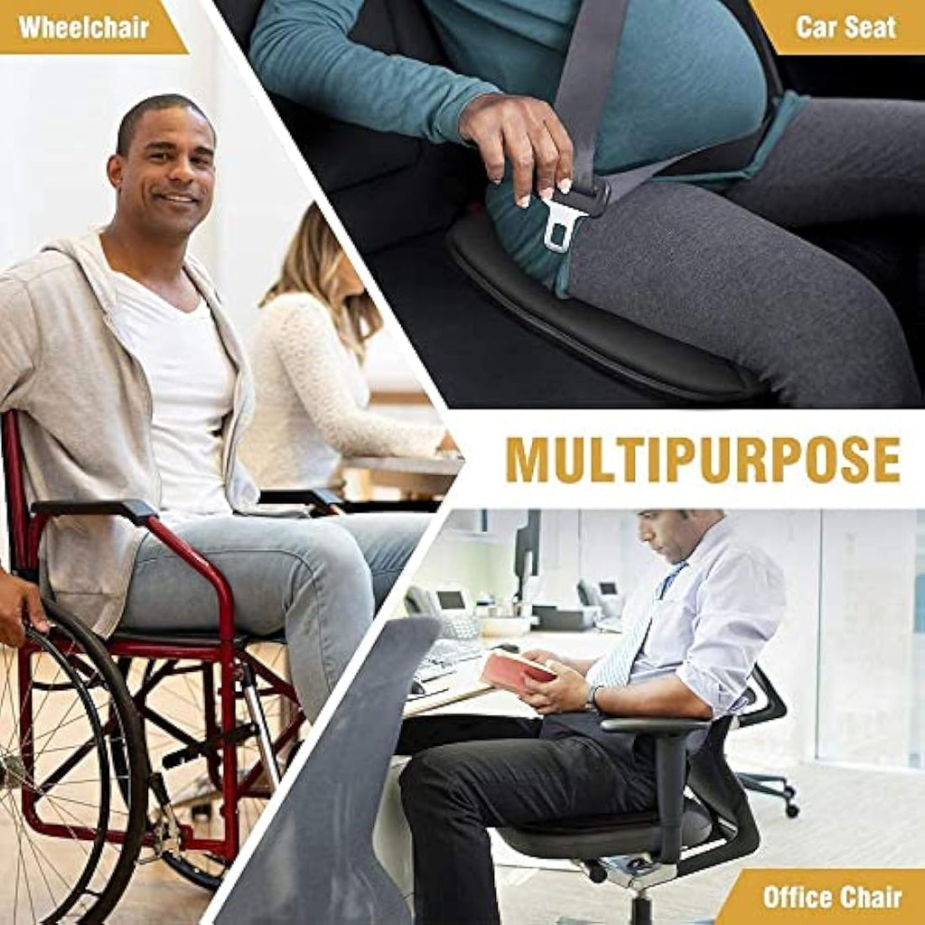 Tsumbay Memory Foam Car Seat Cushion – Non-Slip Driver Seat Pad