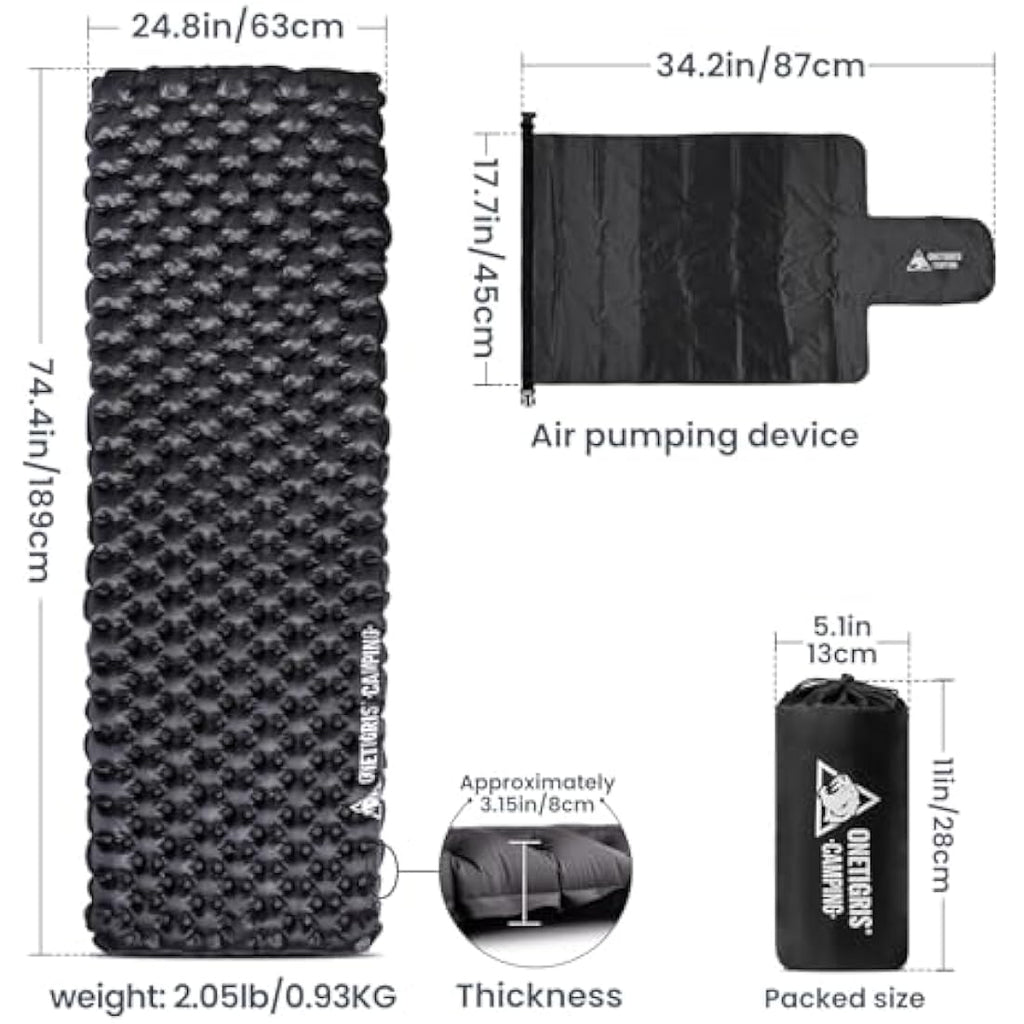 OneTigris Obsidian Insulated Sleeping Pad | 5.2R Ultralight Camping Mat