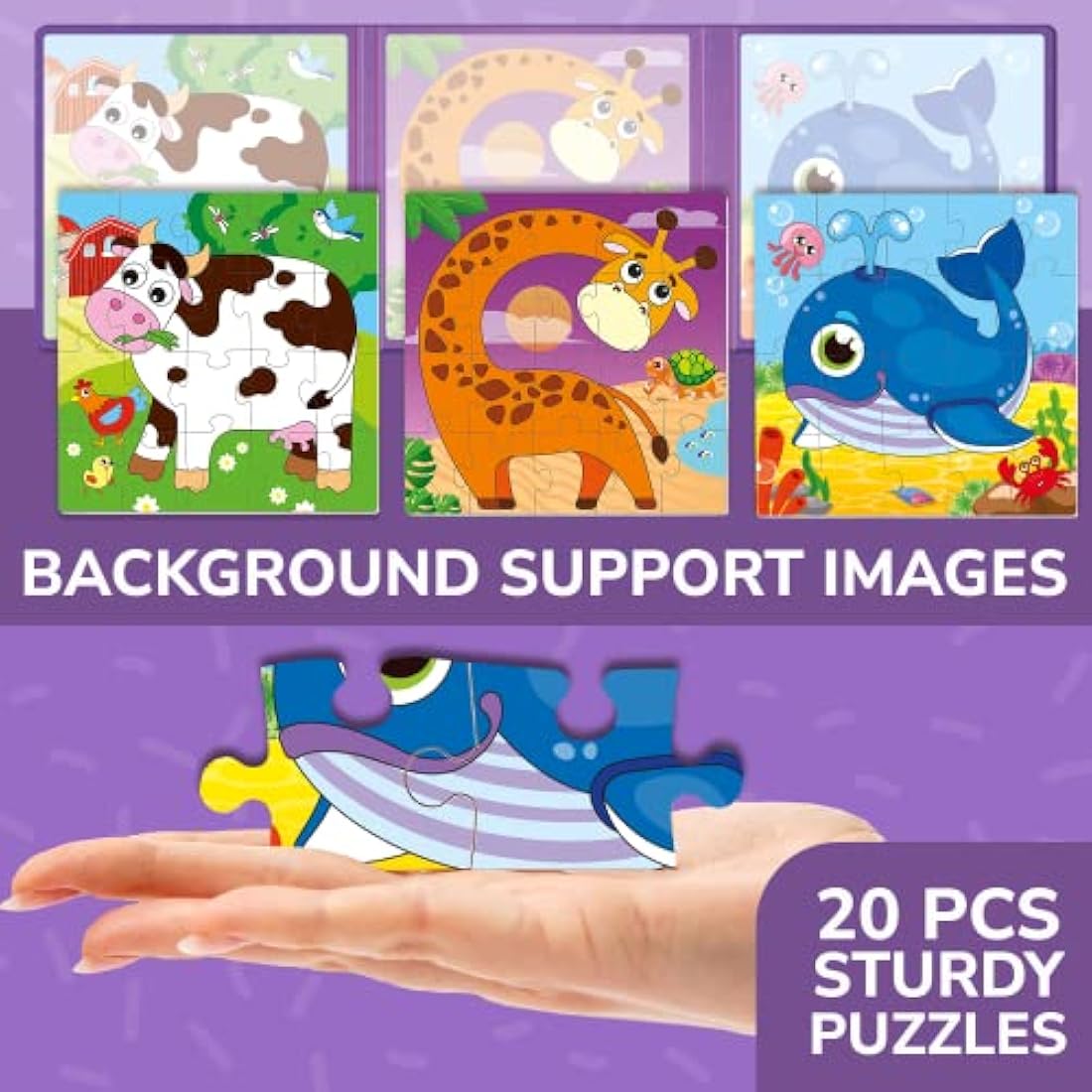 Quokka Magnetic Animal Puzzles - 20 Piece Travel Jigsaw Book for Toddlers