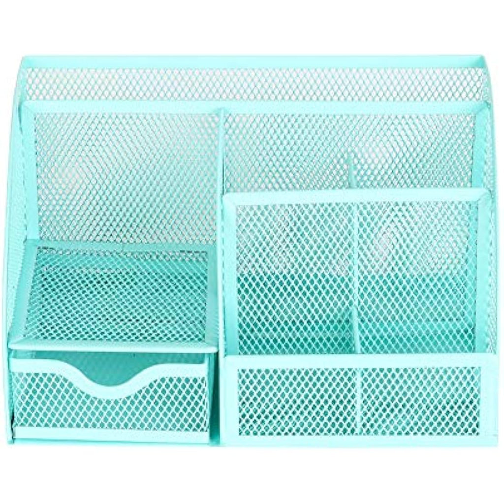 Exerz Mesh Desk Organiser | 7-Compartment Metal Desktop Tidy Caddy