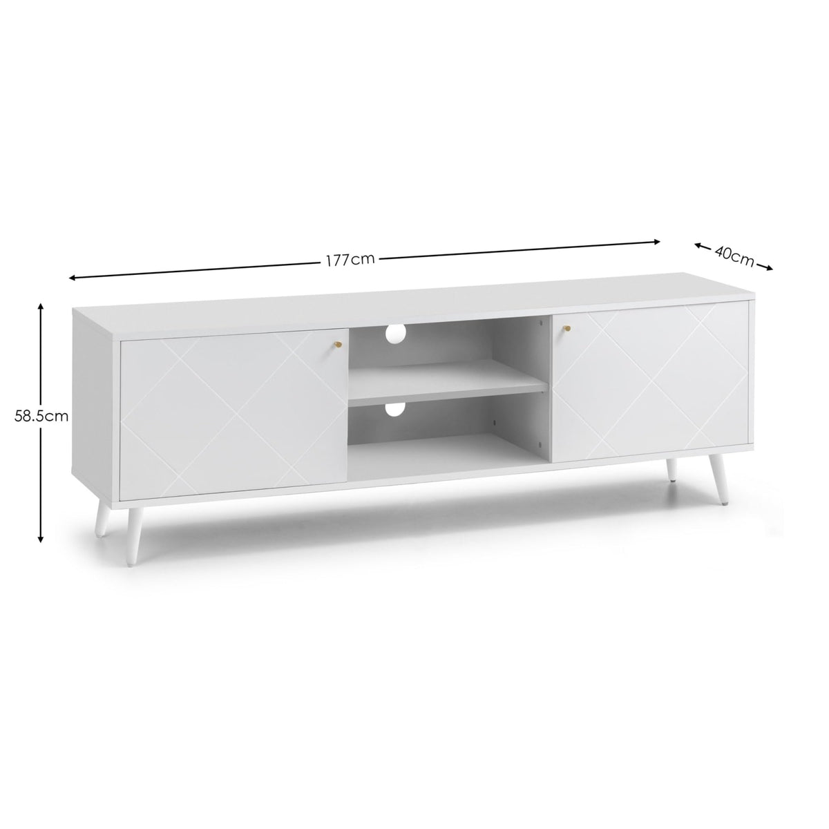 Julian Bowen Moritz TV Unit for up to 65" TVs, White - H58 x W176.5cm - image 3