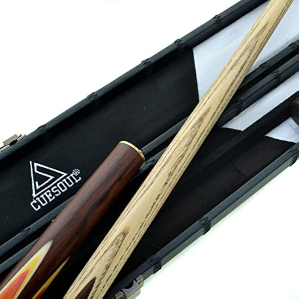 CUESOUL 57" Snooker Cue | Hand-Spliced Ash Wood with Case & Extensions