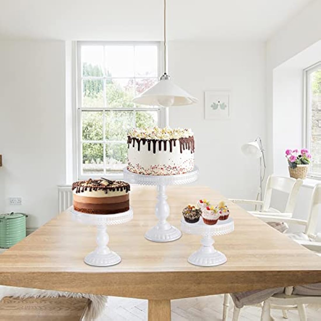 Jolof Store 10-Piece Gold Metal Cake Stand Set for Wedding & Parties