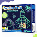 Jolof Store 130 Pcs Glow in the Dark Fort Building Kit – Kids STEM Toy