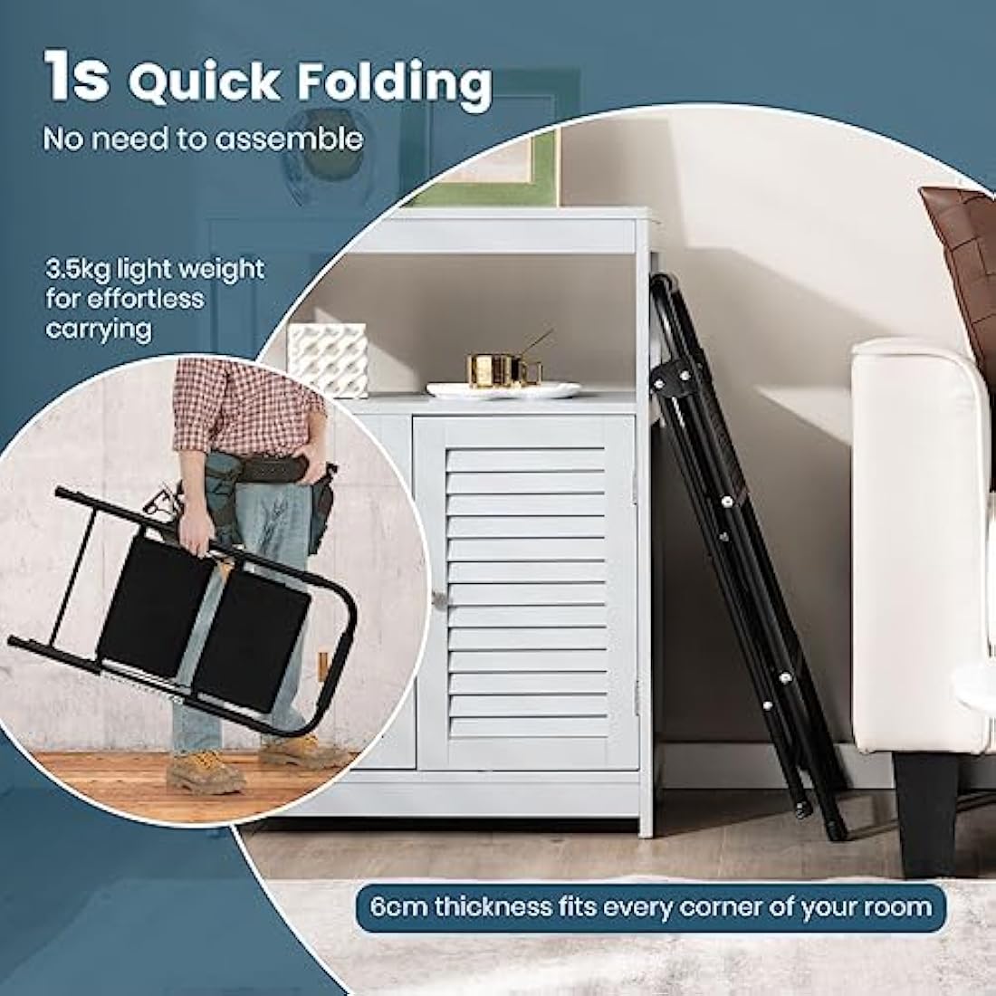 TANGZON 2-Step Folding Ladder | Heavy-Duty Steel Stool with Handrail