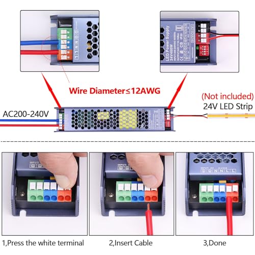 GOMING 24V 400W LED Driver – Slim 16.7A DC Power Supply Transformer
