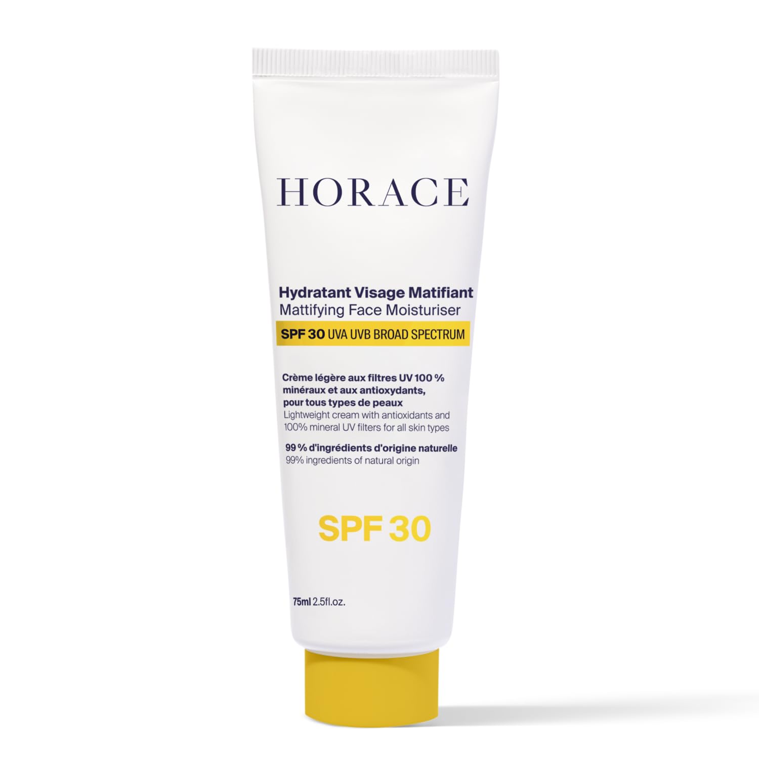 Horace Mattifying Face Moisturiser SPF30 for Men – Natural 75ml