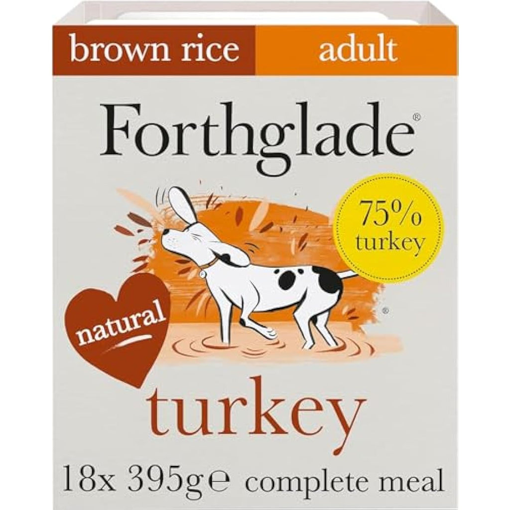 Forthglade Wet Dog Food – Turkey & Brown Rice (18 x 395g Trays)